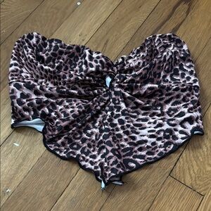 Leopard Print Strapless Top